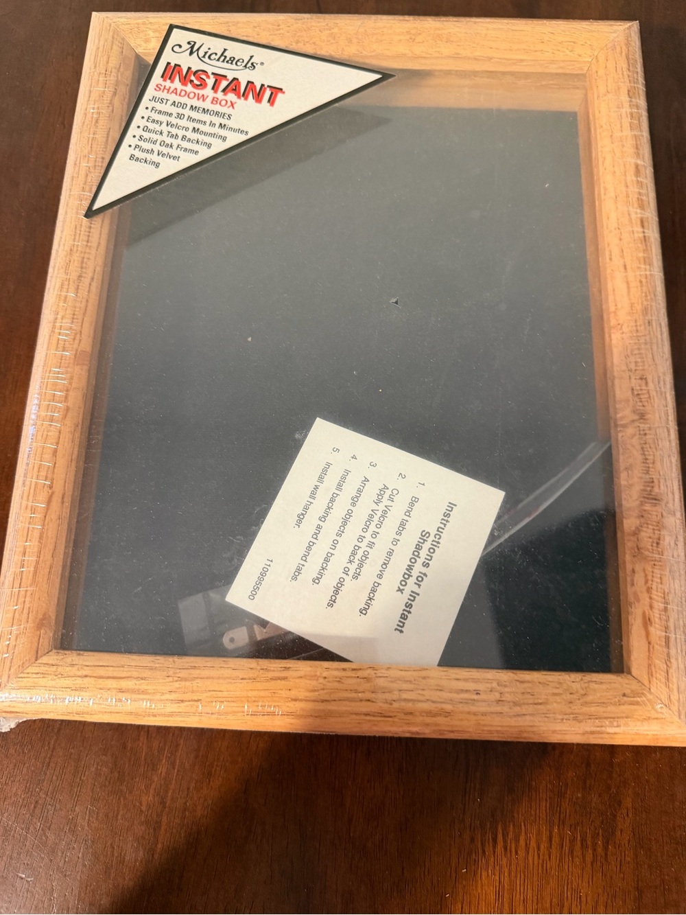Michaels Instant Shadow Box Frame 9x11 Solid Oak New in pkg